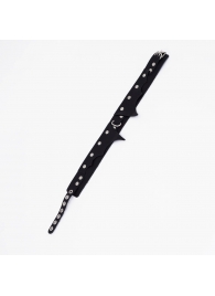 Черный однослойный кожаный ошейник с имитацией фигурного воротничка - Crazy Handmade - купить с доставкой в Черкесске