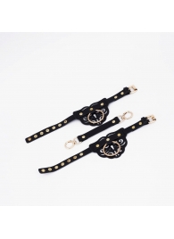 Черные оковы с золотистой фурнитурой - Crazy Handmade - купить с доставкой в Черкесске