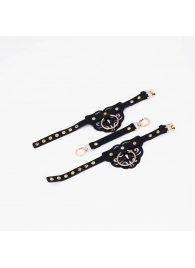 Черные оковы с золотистой фурнитурой - Crazy Handmade - купить с доставкой в Черкесске