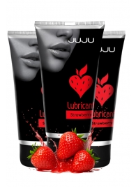 Набор из 3 съедобных лубрикантов JUJU со вкусом клубники - JuJu - купить с доставкой в Черкесске