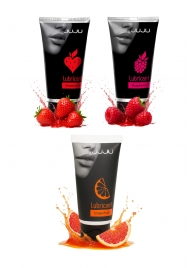 Набор из 3 съедобных лубрикантов JUJU (клубника, малина, грейпфрут) - JuJu - купить с доставкой в Черкесске