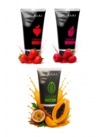 Набор из 3 съедобных лубрикантов JUJU (клубника, малина, тропические фрукты) - JuJu - купить с доставкой в Черкесске