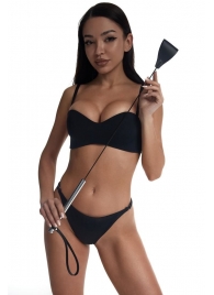 Стек с широким черным кожаным наконечником и металлической ручкой - 67 см. - Crazy Handmade - купить с доставкой в Черкесске