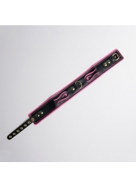 Черно-розовый ошейник с золотистой фурнитурой - Crazy Handmade - купить с доставкой в Черкесске