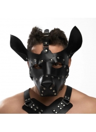 Черная кожаная маска «Собака» - Crazy Handmade - купить с доставкой в Черкесске