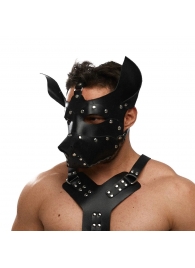 Черная кожаная маска «Собака» - Crazy Handmade - купить с доставкой в Черкесске