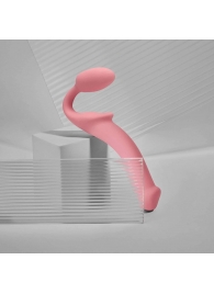 Розовый безремневой страпон Strap-on-me Semi-Realistic Bendable Strap-On size M - Strap-on-me - купить с доставкой в Черкесске