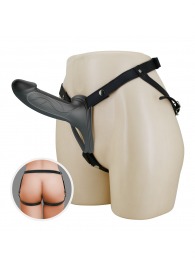 Черный полый мужской страпон London - 16,8 см. - Baile - купить с доставкой в Черкесске