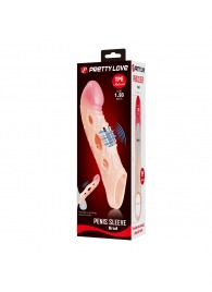 Телесная удлиняющая насадка с рельефом и вибрацией Brad - 21,3 см. - Baile - в Черкесске купить с доставкой