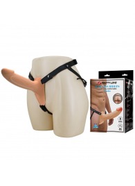 Телесный полый мужской страпон London - 16,8 см. - Baile - купить с доставкой в Черкесске