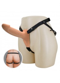 Телесный полый мужской страпон London - 16,8 см. - Baile - купить с доставкой в Черкесске