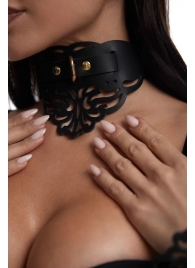 Фигурный чокер с узорами и золотистой фурнитурой - Crazy Handmade - купить с доставкой в Черкесске