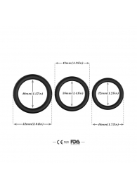 Набор из 3 черных эрекционных колец Stay Hard - Boys of Toys - в Черкесске купить с доставкой