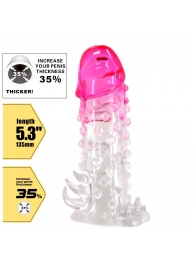 Прозрачно-розовая насадка на пенис Wilford - 13,5 см. - Baile - в Черкесске купить с доставкой