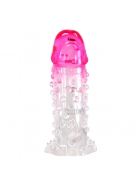 Прозрачно-розовая насадка на пенис Wilford - 13,5 см. - Baile - в Черкесске купить с доставкой