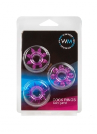 Набор из 3 лиловых эрекционных колец различной формы - Erowoman-Eroman - в Черкесске купить с доставкой