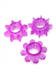 Набор из 3 лиловых эрекционных колец различной формы - Erowoman-Eroman - в Черкесске купить с доставкой