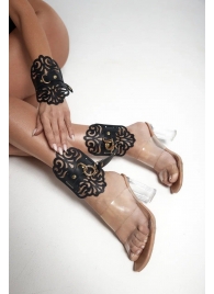 Черный фигурные оковы с золотистой фурнитурой - Crazy Handmade - купить с доставкой в Черкесске