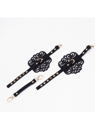 Черный фигурные оковы с золотистой фурнитурой - Crazy Handmade - купить с доставкой в Черкесске