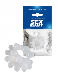 Эластичное эрекционное кольцо с двумя рядами шариков - Sex Expert - в Черкесске купить с доставкой