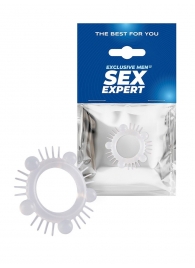 Эластичное эрекционное кольцо с шишечками и шипами - Sex Expert - в Черкесске купить с доставкой