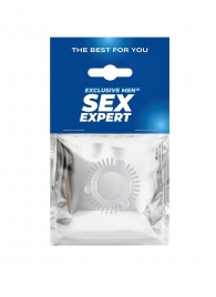 Эластичное эрекционное кольцо с 3 шариками и шипами - Sex Expert - в Черкесске купить с доставкой