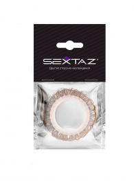 Эрекционное кольцо с бежевыми «ресничками» - Sextaz - в Черкесске купить с доставкой