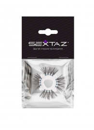 Эластичное эрекционное кольцо с черными «ресничками» - Sextaz - в Черкесске купить с доставкой