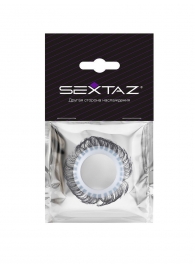 Эластичное эрекционное колечко с черными «ресничками» - Sextaz - в Черкесске купить с доставкой
