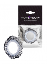 Эластичное эрекционное колечко с черными «ресничками» - Sextaz - в Черкесске купить с доставкой