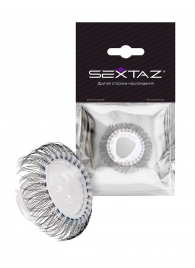 Эластичное эрекционное кольцо с длинными черными «ресничками» - Sextaz - в Черкесске купить с доставкой