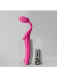 Ярко-розовый безремневой страпон Strap-on-me Vibrating Bendable Strap-On size XL - Strap-on-me - купить с доставкой в Черкесске