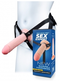 Мужской полый страпон на регулируемых ремешках - 22 см. - Sex Expert - купить с доставкой в Черкесске