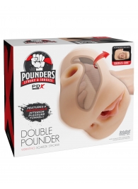 Телесный мастурбатор с вибрацией Double Pounder Vibrating Squeeze Stroker - Pipedream - в Черкесске купить с доставкой