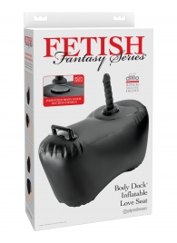 Черное надувное кресло с платформой для фиксации дилдо Body Dock Inflatable Love Seat - Pipedream - купить с доставкой в Черкесске