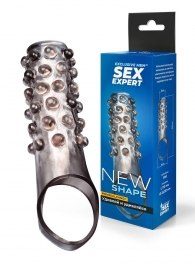 Дымчатая насадка на пенис с выпуклостями - 11 см. - Sex Expert - в Черкесске купить с доставкой