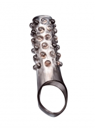 Дымчатая насадка на пенис с выпуклостями - 11 см. - Sex Expert - в Черкесске купить с доставкой