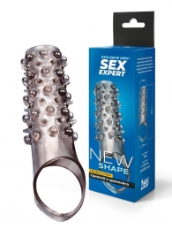 Дымчатая насадка на пенис с шипами и выпуклостями - 12 см. - Sex Expert - в Черкесске купить с доставкой