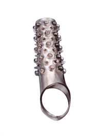 Дымчатая насадка на пенис с шипами и выпуклостями - 12 см. - Sex Expert - в Черкесске купить с доставкой