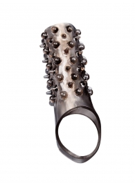 Дымчатая насадка на пенис с шипами и выпуклостями - 12,5 см. - Sex Expert - в Черкесске купить с доставкой