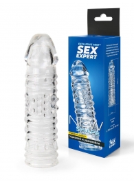 Прозрачная закрытая насадка на пенис - 17 см. - Sex Expert - в Черкесске купить с доставкой