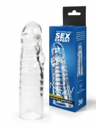 Прозрачная закрытая насадка на член - 15 см. - Sex Expert - в Черкесске купить с доставкой