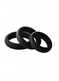 Набор из 3 черных эрекционных колец Smooth Silicone Cockring Pack - Dream Toys - в Черкесске купить с доставкой