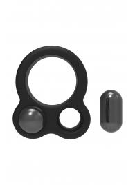 Черное эрекционное кольцо с утяжелителями Cockring Dual Weight - Dream Toys - в Черкесске купить с доставкой