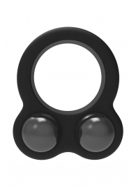 Черное эрекционное кольцо с утяжелителями Cockring Dual Weight - Dream Toys - в Черкесске купить с доставкой