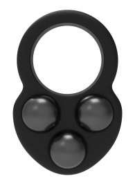 Черное эрекционное кольцо с утяжелителями - Dream Toys - в Черкесске купить с доставкой