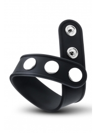 Черное эрекционное кольцо на кнопках - Blush Novelties - в Черкесске купить с доставкой