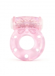 Розовое эрекционное виброкольцо с бабочкой - 1137 - в Черкесске купить с доставкой