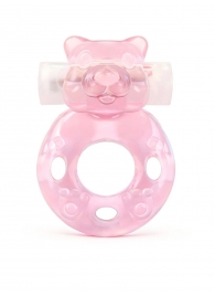 Розовое эрекционное виброкольцо в форме мишки - 1137 - в Черкесске купить с доставкой