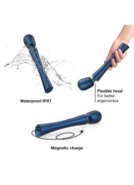 Синий вибромассажёр с насадками Man.wand Edgy - Manwan - в Черкесске купить с доставкой